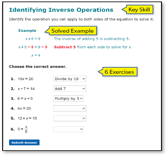identifying inverse operations 2