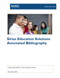 Sirius Education Solutions Annotated Bibliography thumbnail